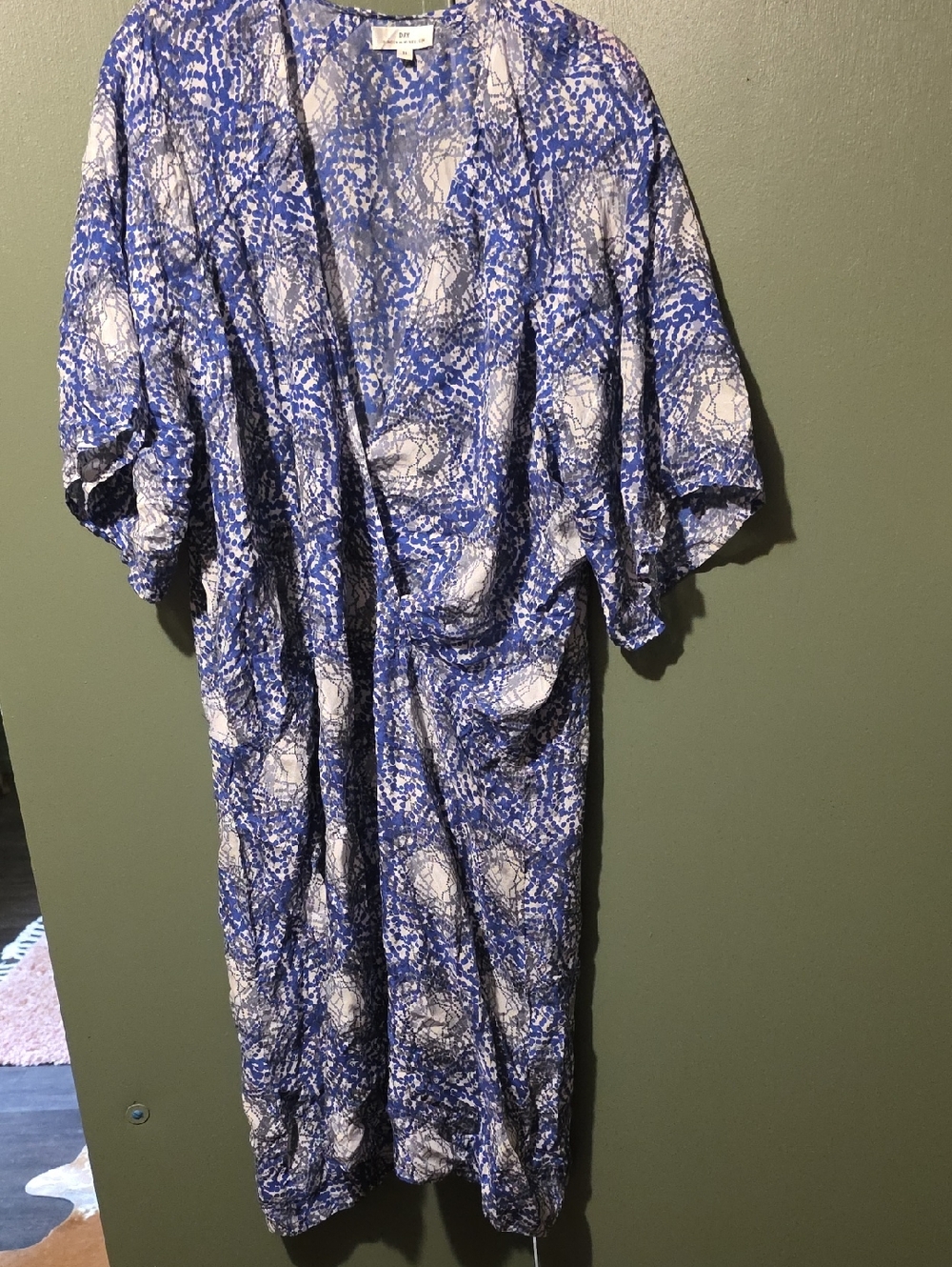 Zara Blue & White Printed Midi Dress